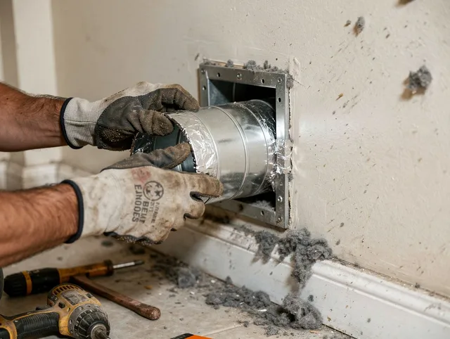 Professional dryer vent repair and installation by Del Aire Dryer Vent Cleaning in Del Aire